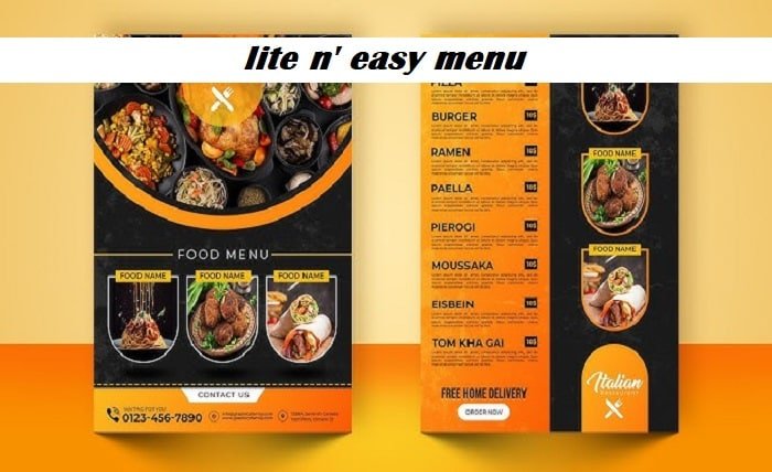 lite n' easy menu